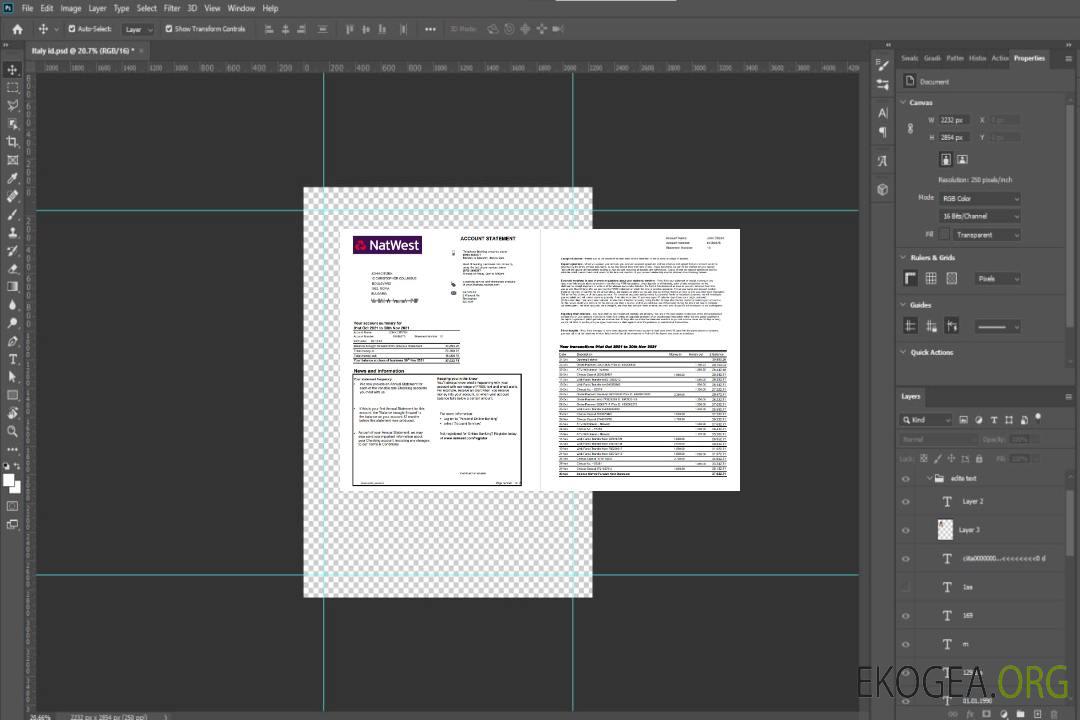 Modèle de relevé de compte bancaire NatWest Royaume-Uni au format Excel et PDF, 2 pages template